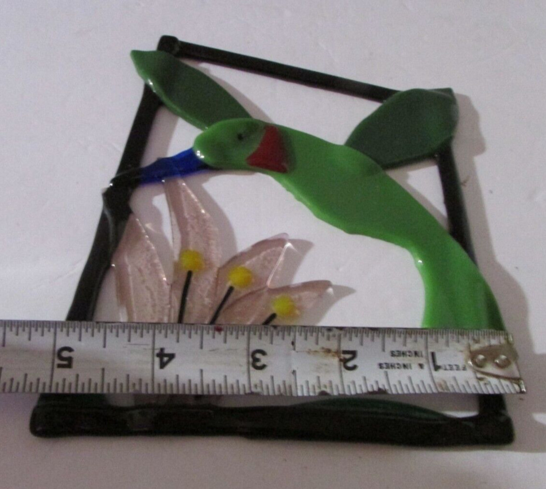 Handcrafted Stained Glass Hummingbird Suncatcher