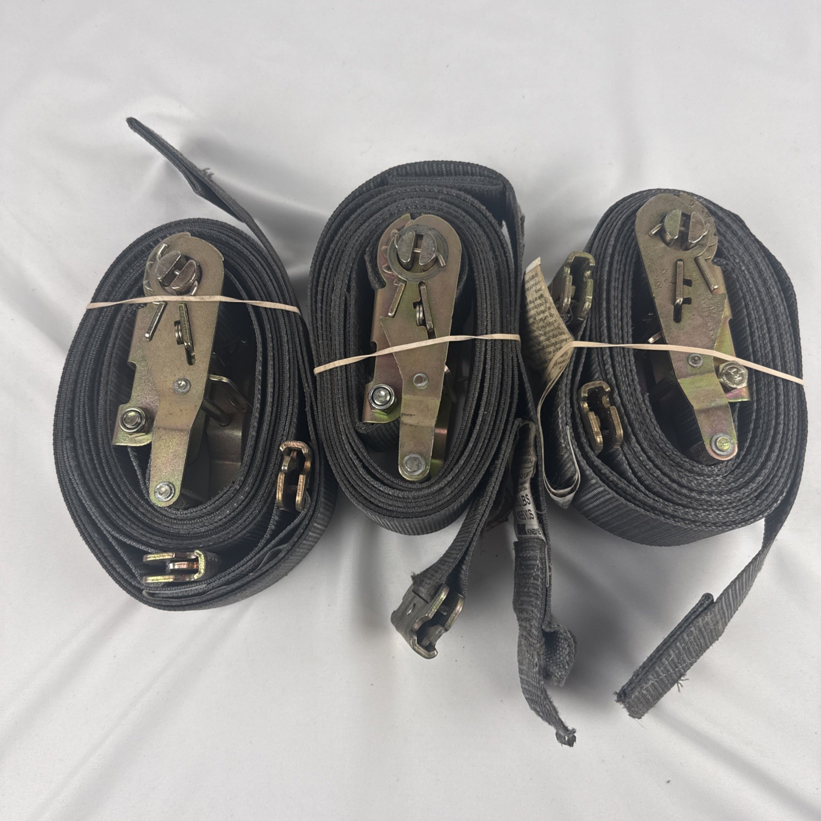 Lot of 3 Kinedyne 641601 2" x 16' Cargo Load Ratchet Straps E/A Spring Fitting