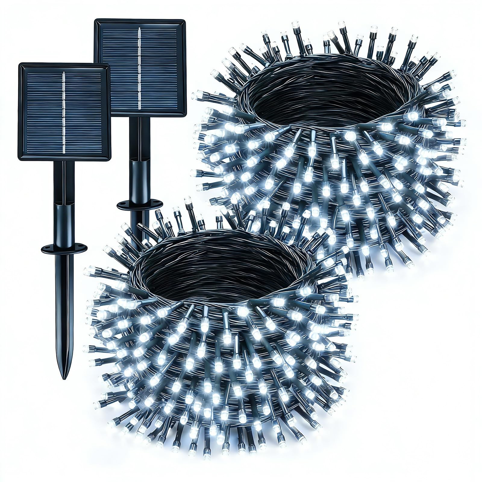 Solar String Lights Outdoor Waterproof 2 Pack Total 66ft 200LED 8 Modes Twink...