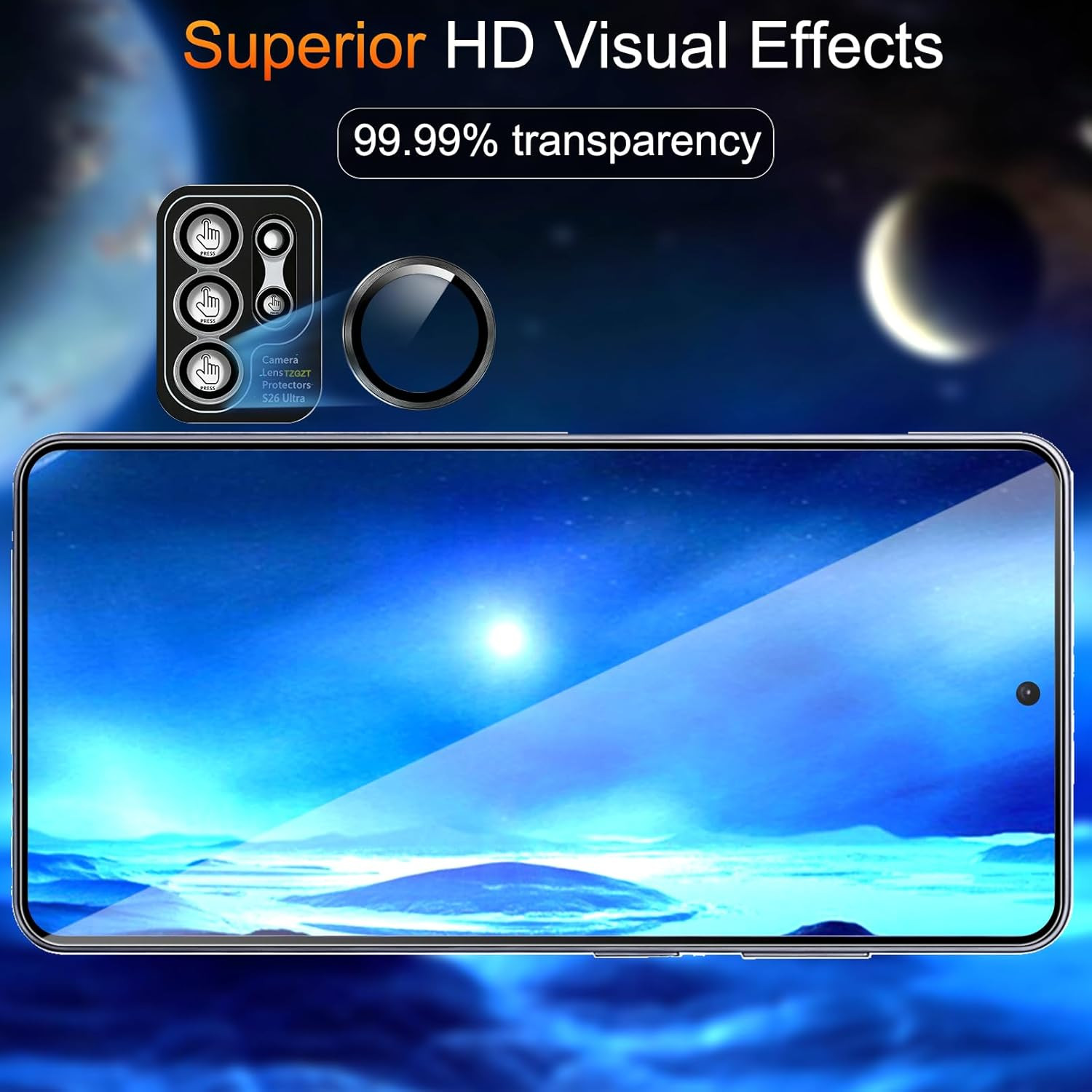 3 Pack for Samsung Galaxy S26 Ultra Screen Protector Tempered Glass, Automatic 0