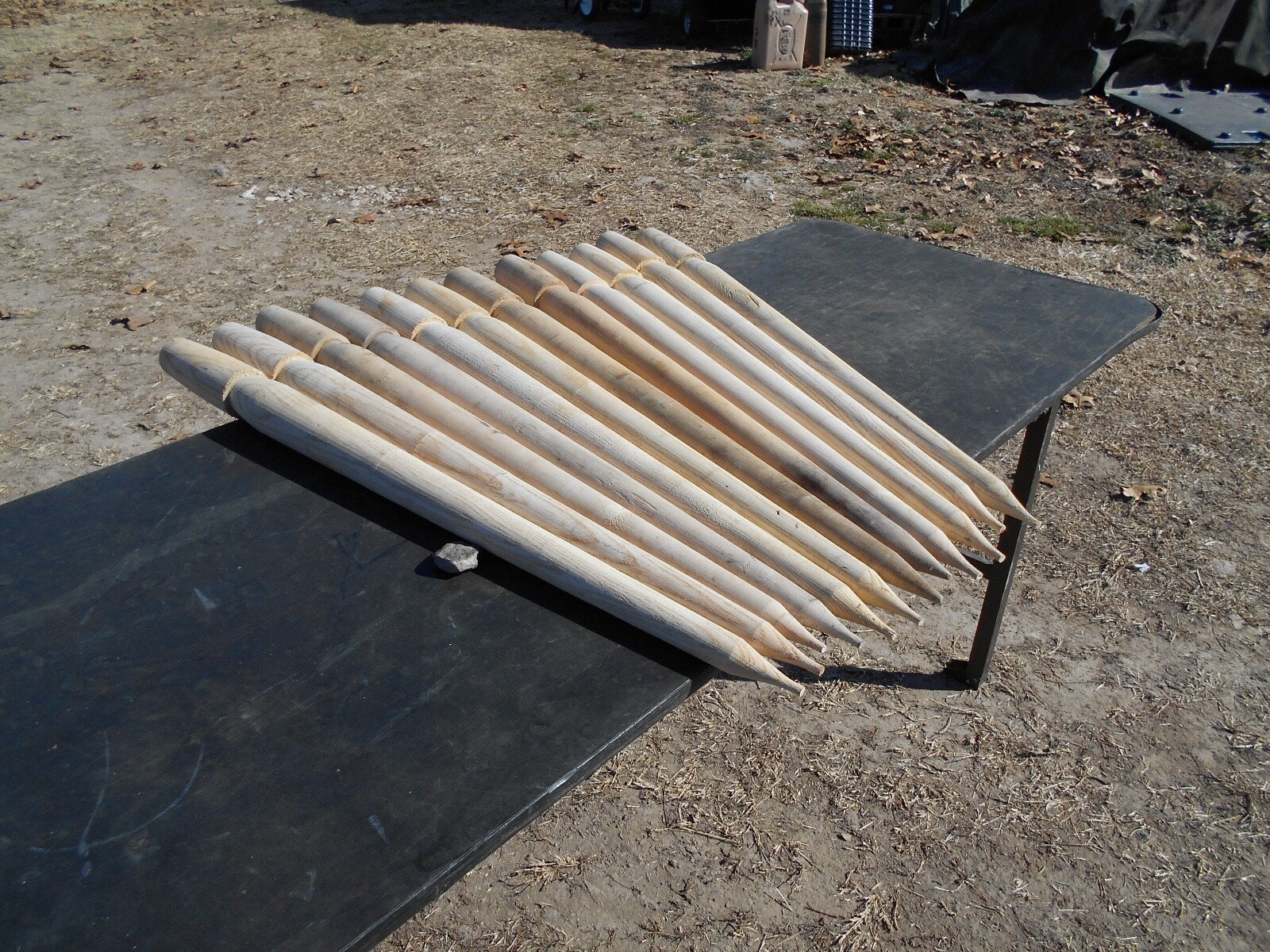 LOT..12..MILITARY SURPLUS WOOD MGPTS TENT STAKES VAMPIRE SLAYERS TABLE LEGS ARMY