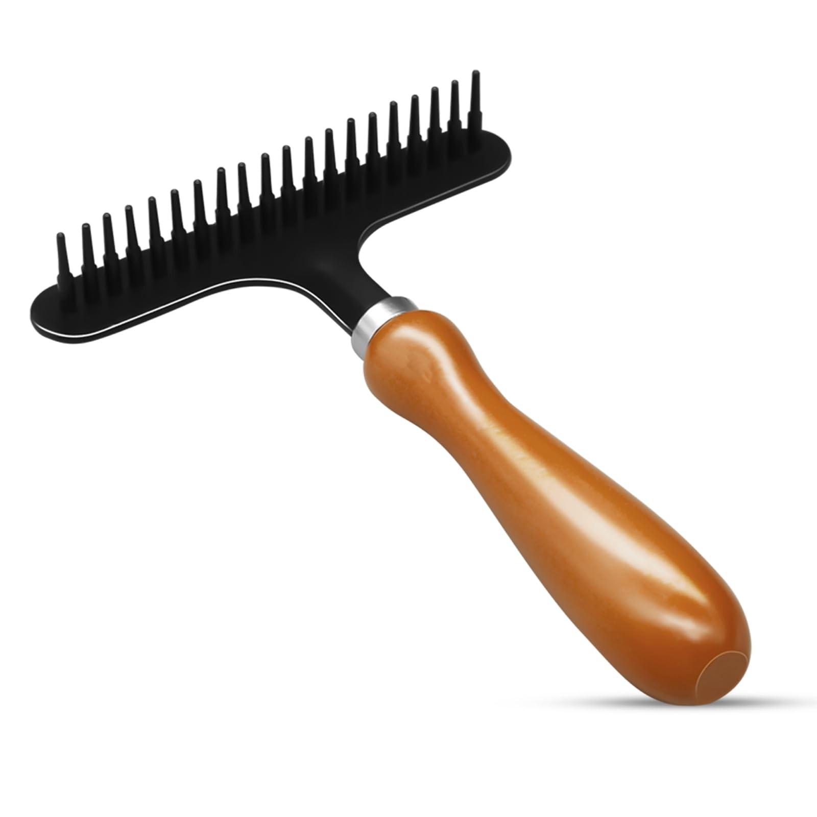 Portable Carpet Rake, Matted & Shag Rug Rake, 6.0 x 4.3 inches, Black