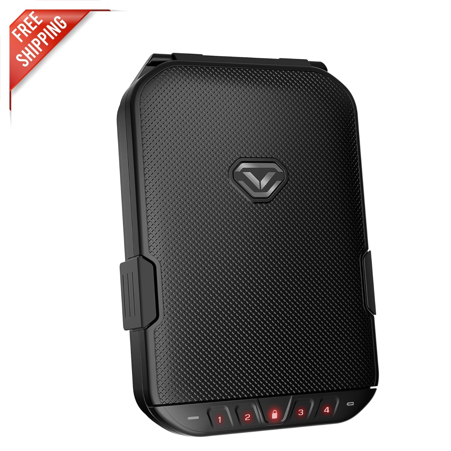 LifePod Secure Waterproof Lock Box with Keypad - Portable Handgun Case Black