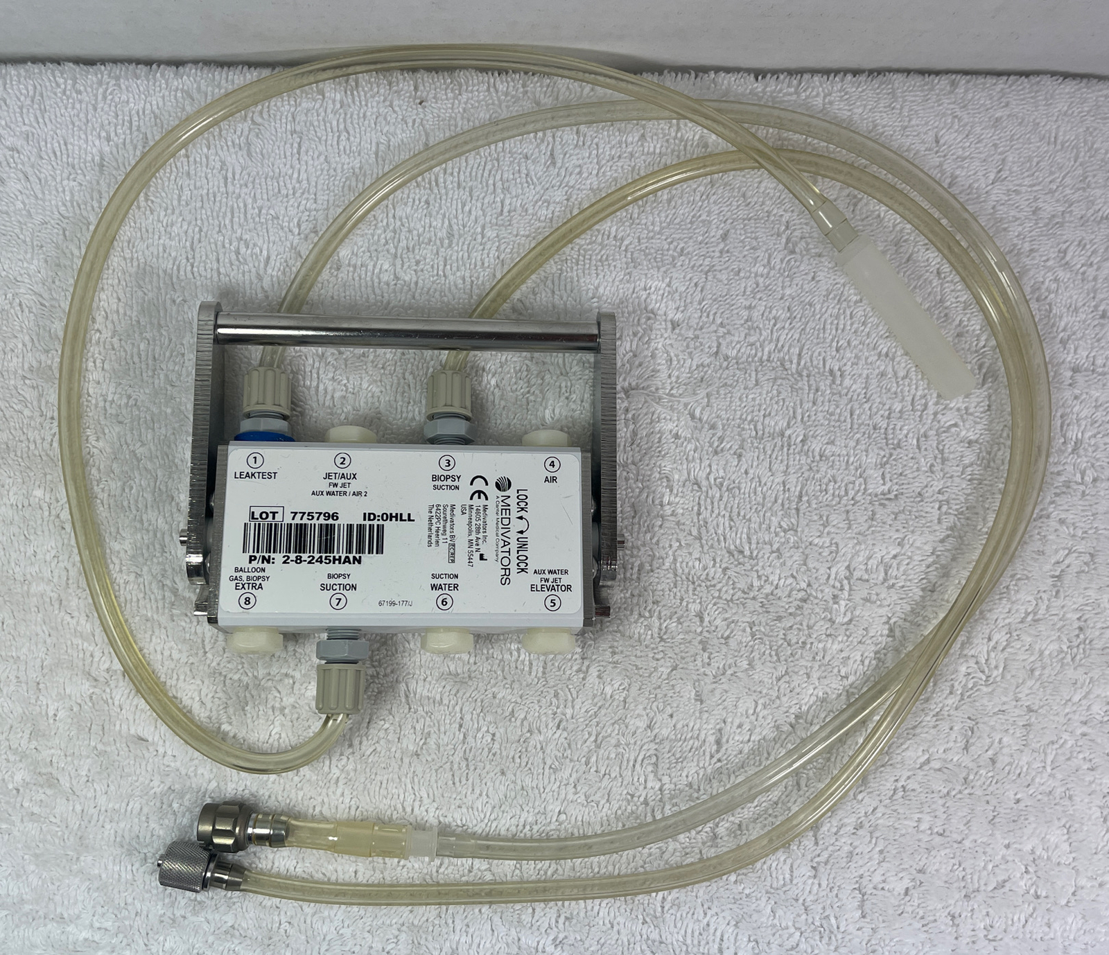 Medivators Hook-up Connector Assembly 2-8-245HAN, Lot # 775796