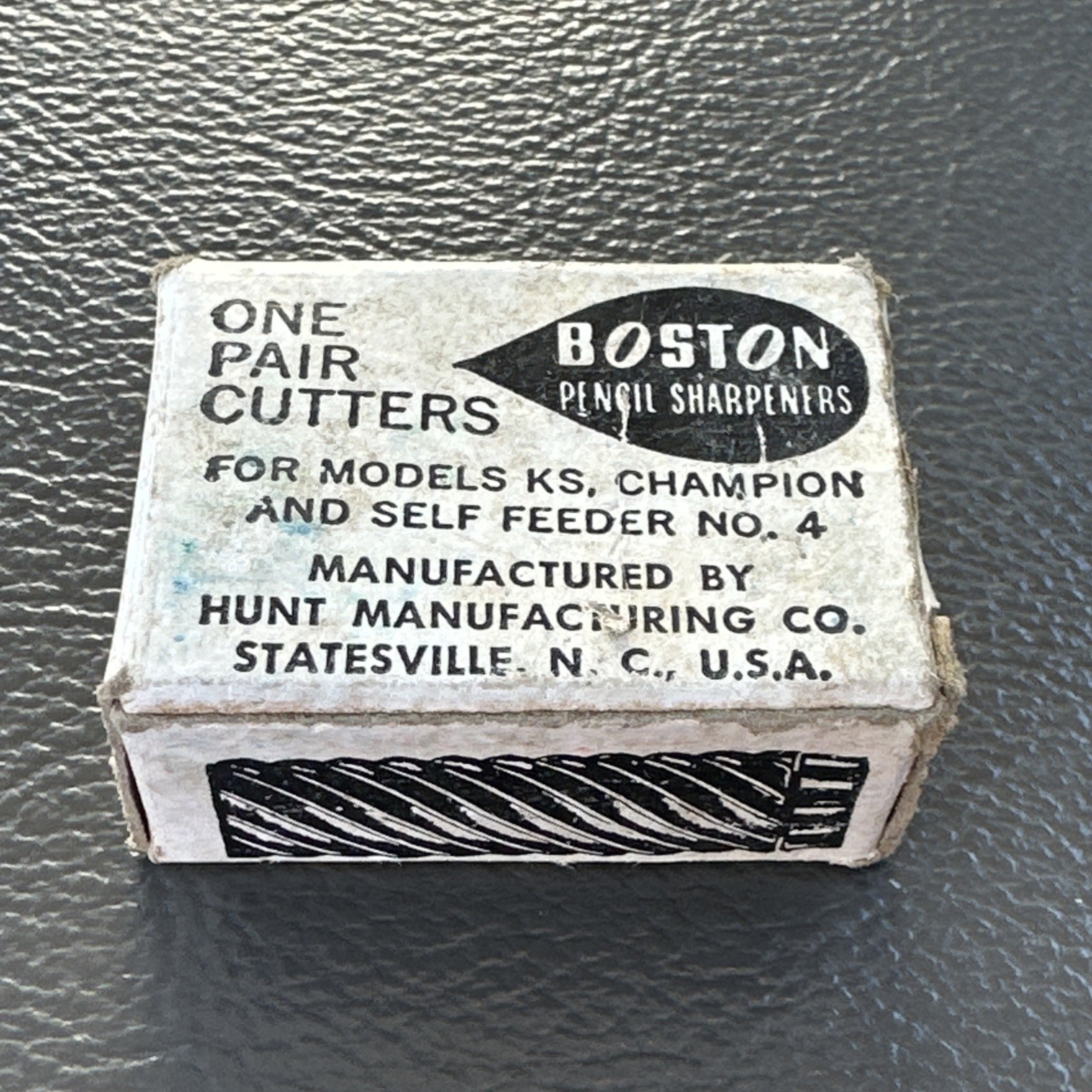 Vintage Boston Pencil Sharpener KS Champ #4 Cutters Pair NOS NIB Antique School
