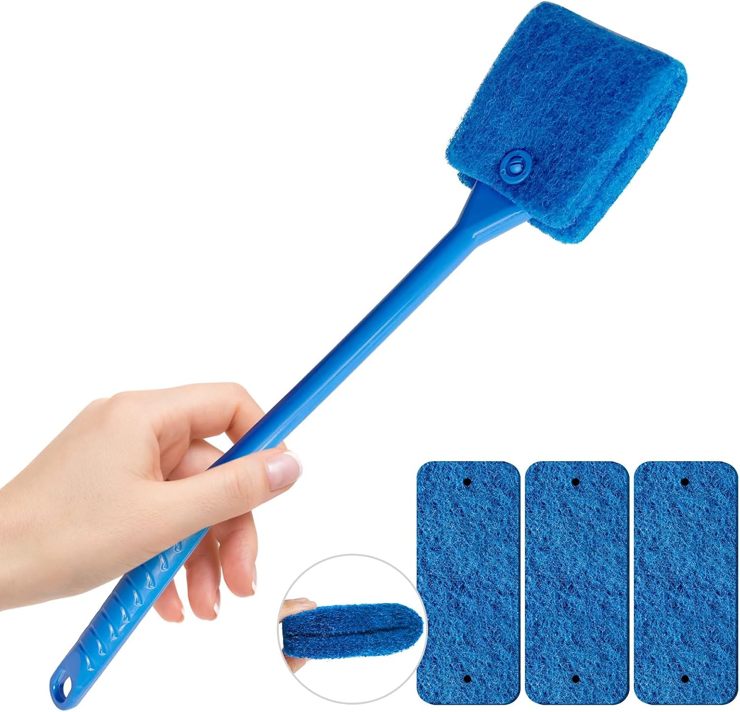 Promising Aquarium Cleaning Brush,Fish Tank Scrubber with Non-Slip Handle - Aqua