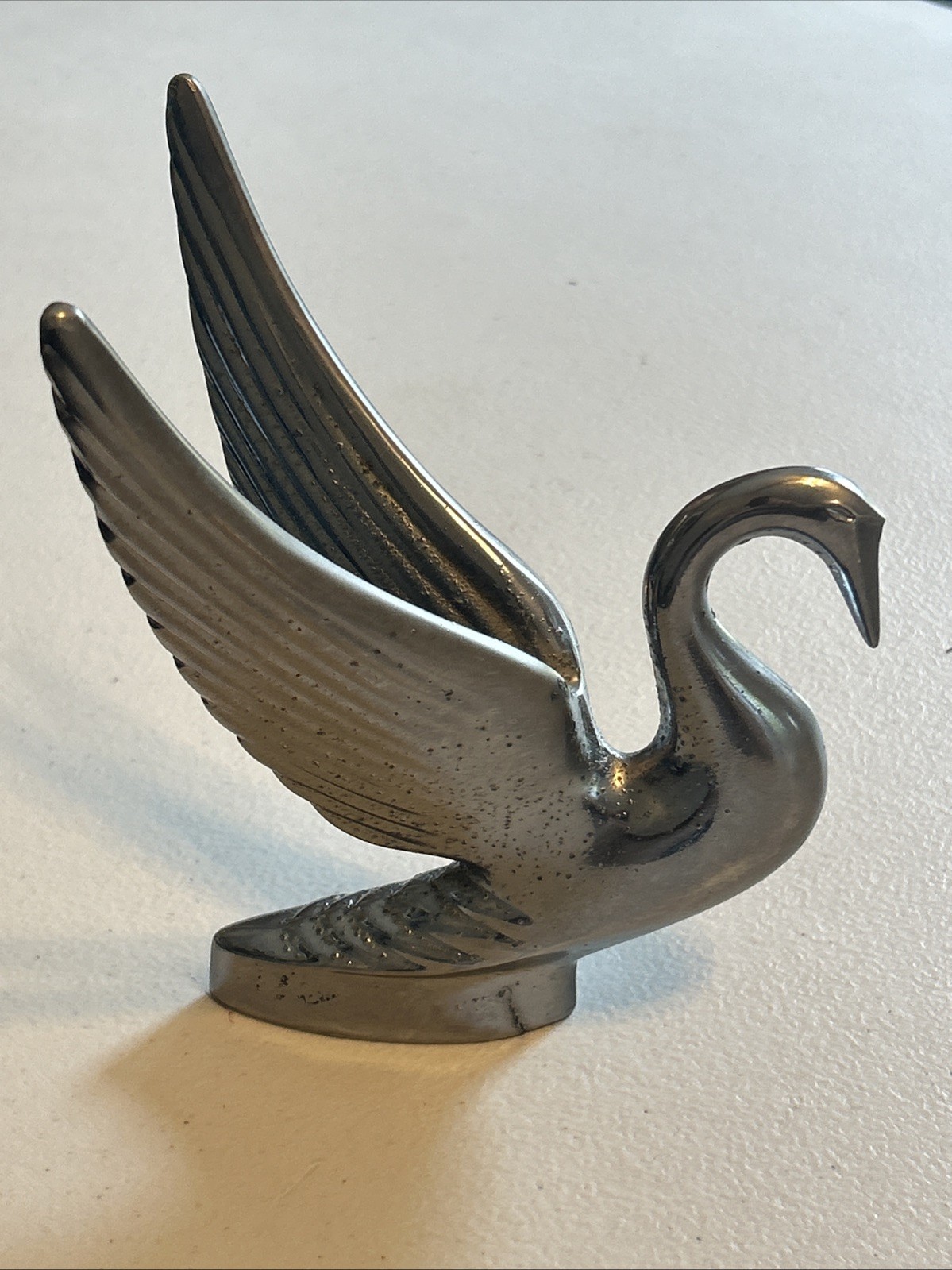 Vintage Swan Hood Ornament -Chrome