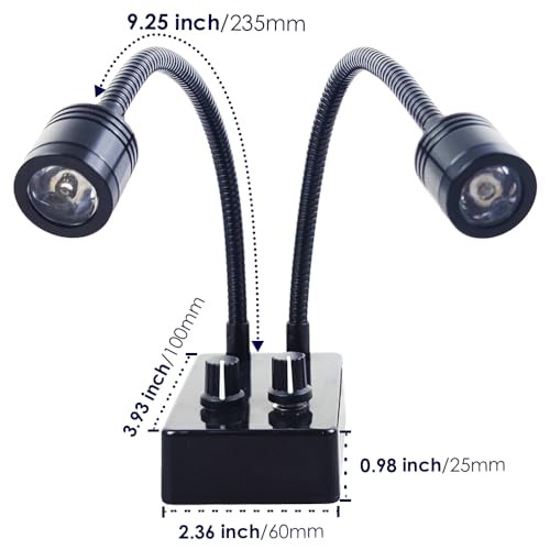 Microscope Light Source, USB Desk Dual Gooseneck Lights LED Mini Spot Light