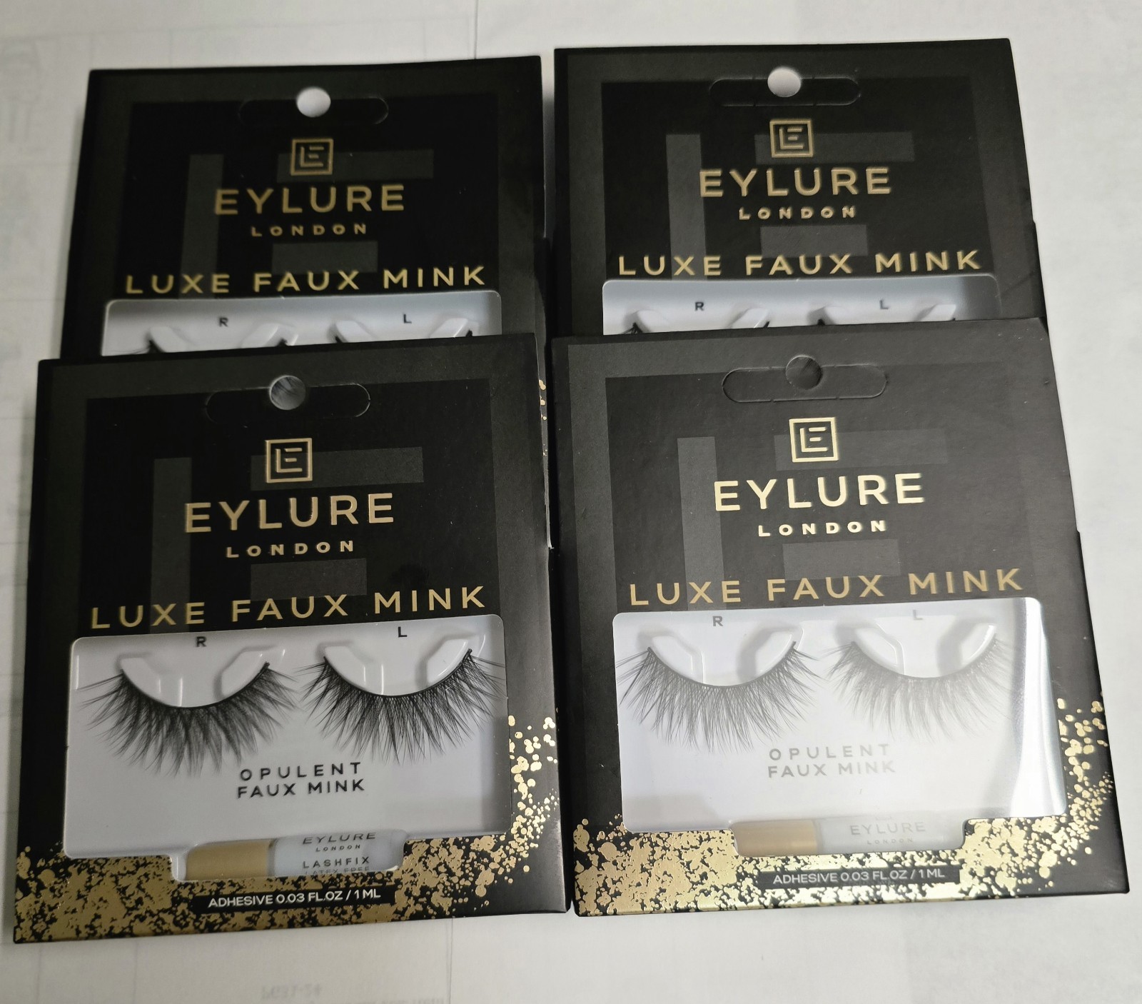 Lot Of 4 Eylure London Luxe Faux Mink Eyelashes  Opulent Faux Mink
