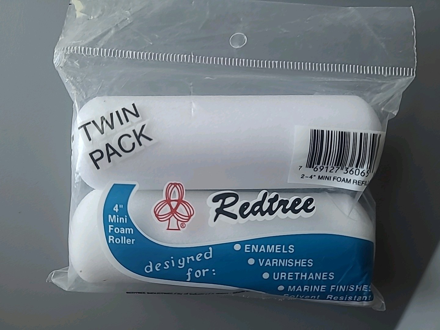 Red Tree (Twin Pack) 4'' Mini Foam Roller (New)
