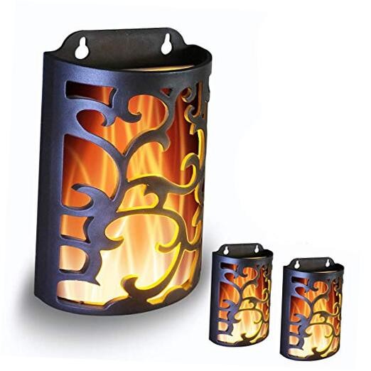 Decorative Lanterns with Timer, Candle Light Flameless 3 Pack Wall Black