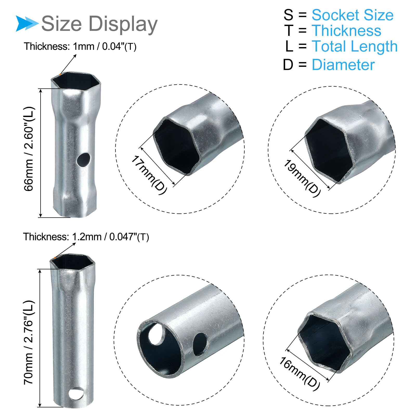 7pcs Motorcycle Ignition Spark Plug Spanner Wrench Socket