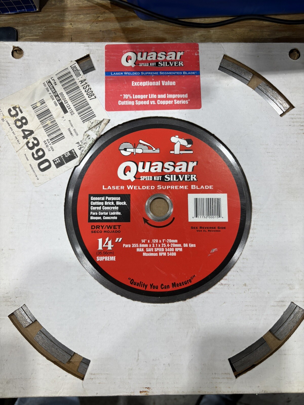 NEW Quasar Speed Kut Silver 14" Laser Welded Supreme Blade