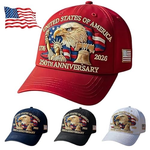 250th Anniversary USA Adjustable Baseball Cap - Retro Embroidered Hat