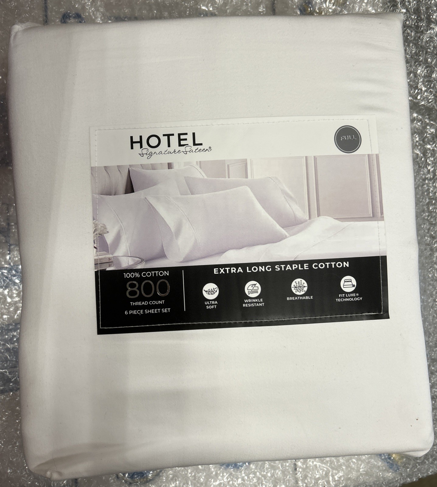 Hotel Signature 800 Thread Count Cotton 6-piece Sheet Set White -Full Size *READ