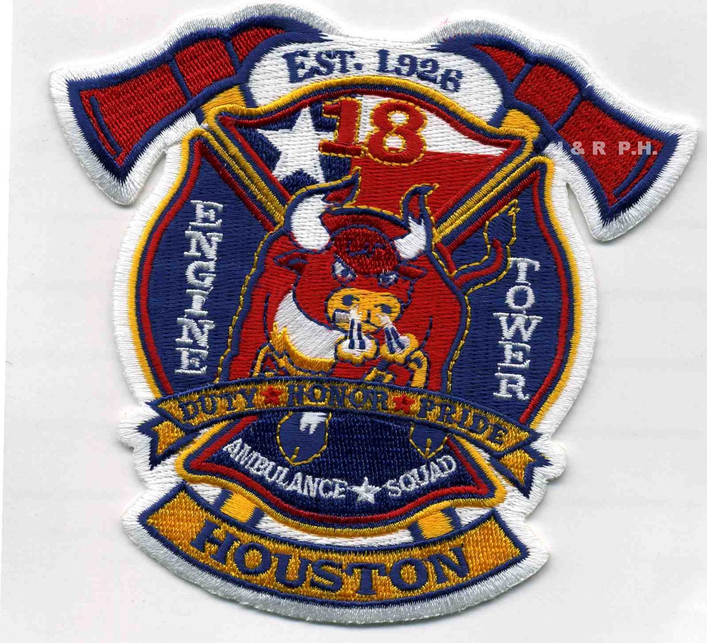 Houston  Station-18 "Duty-Honor-Pride", Texas (5" x 4.75" size) fire patch