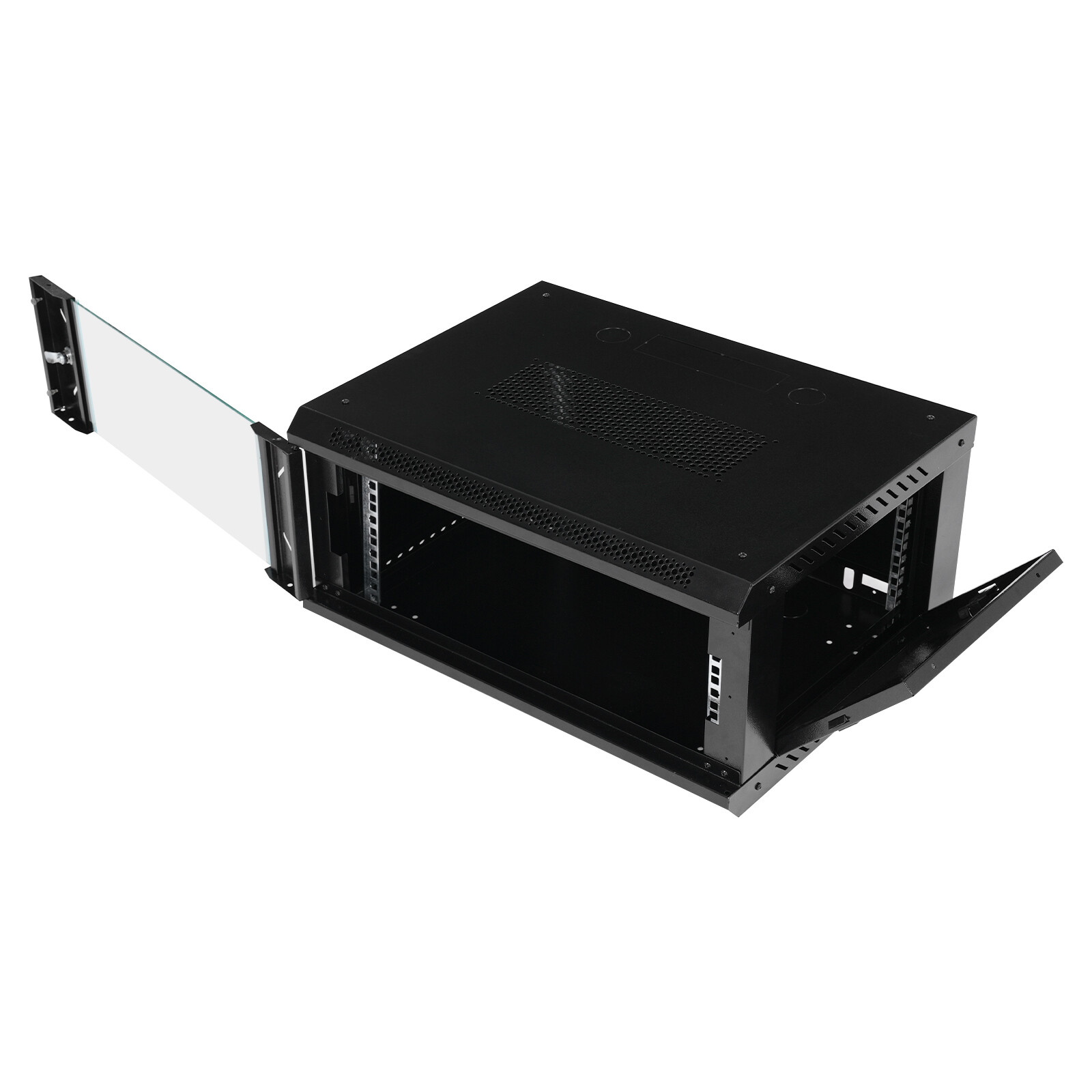 4U Rack Mount Server Cabinet Case Deep Drawer Lockable With Key Glass Door