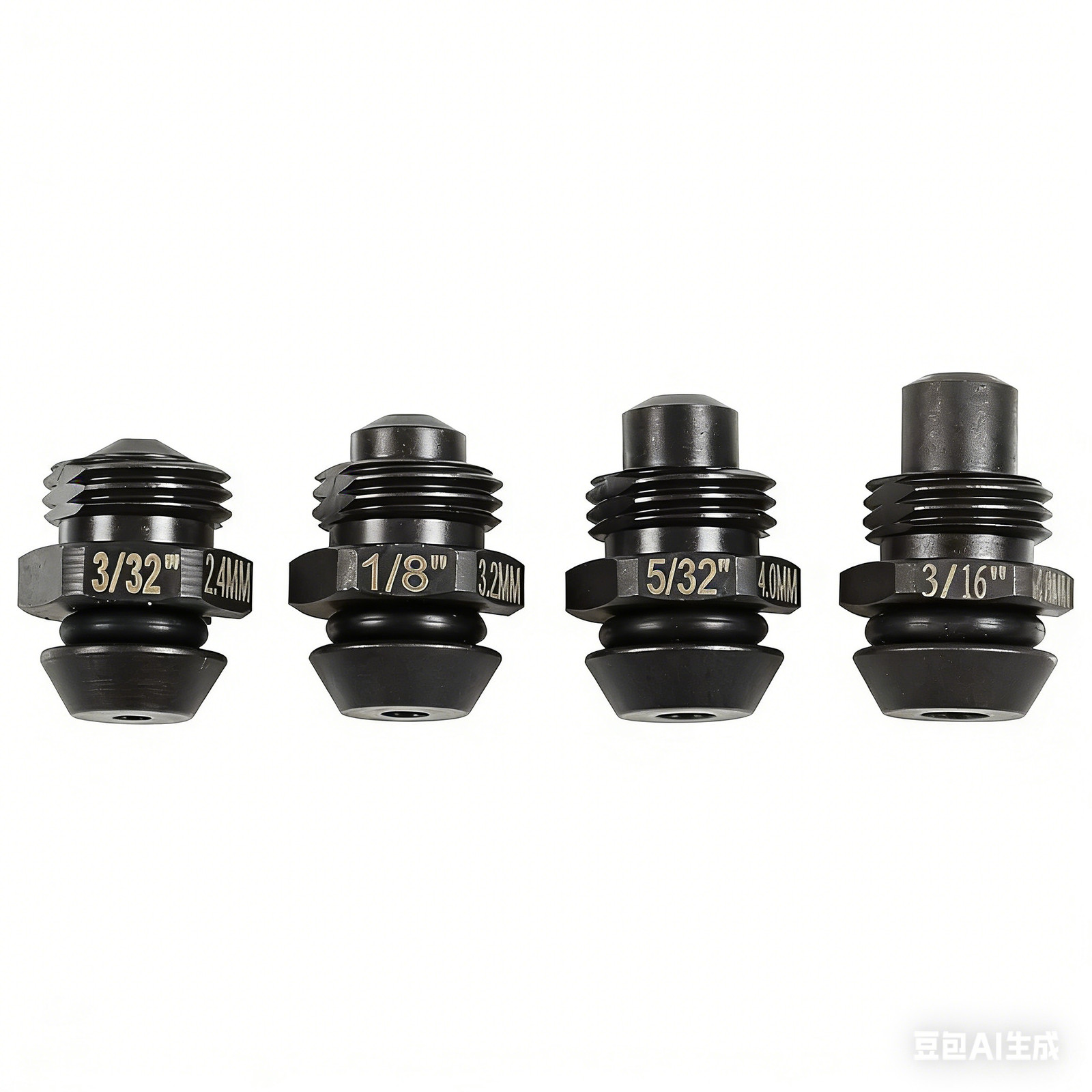 4Pcs For 2550 Rivet Tool Retention Nose Pieces 48-54-0100 3/32 1/8 5/32 3/16In