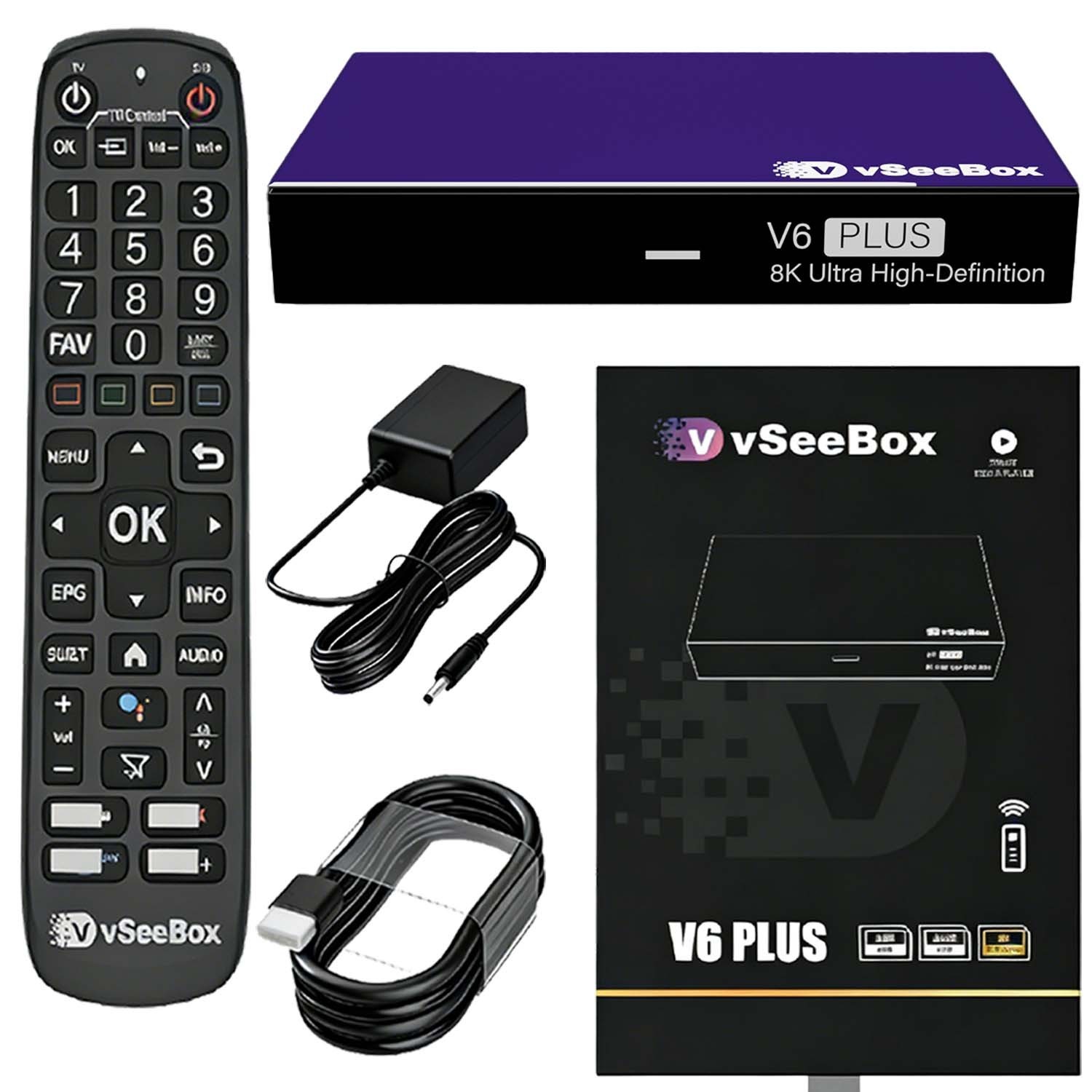 VseeBox v6 Plus Tv Box Bluetooth Split Screen Multiview for Home Entertainment