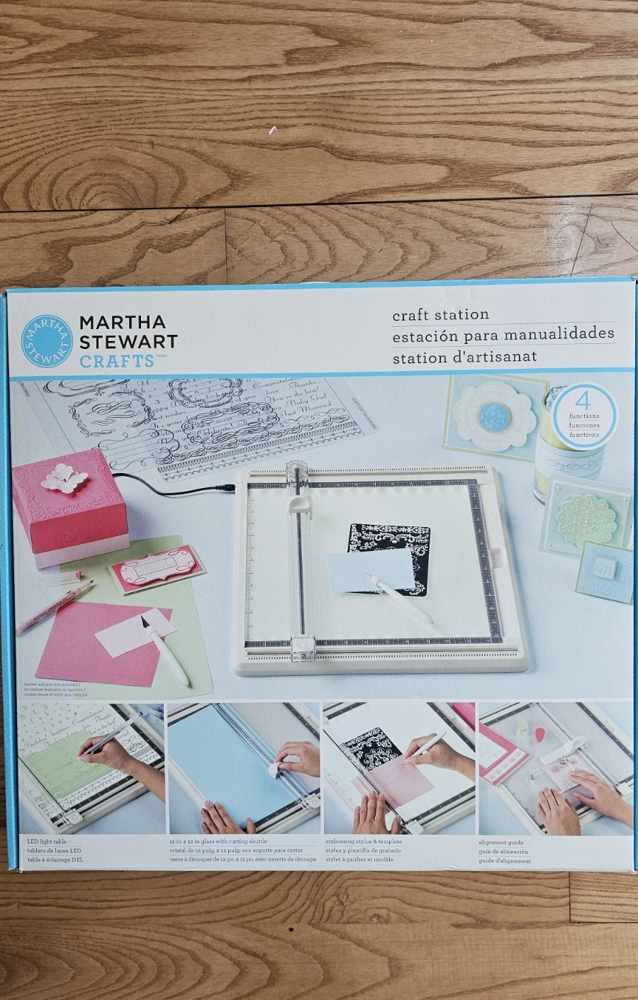 MARTHA STEWART LED LIGHT  TABLE 12" GLASS CUTTING ALIGN TEMPLATE NEW