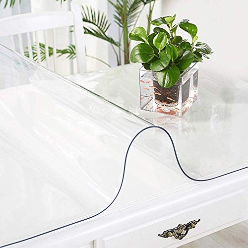 Clear Plastic Tablecloth Dining Coffee 48 X 110 Inches Upgraded Clear 1.5mm