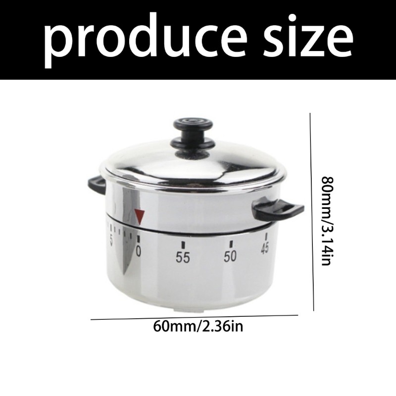 Cute Pressure Cooker Shape Count Down Rotating Alarm Mechanical Cooking Timer