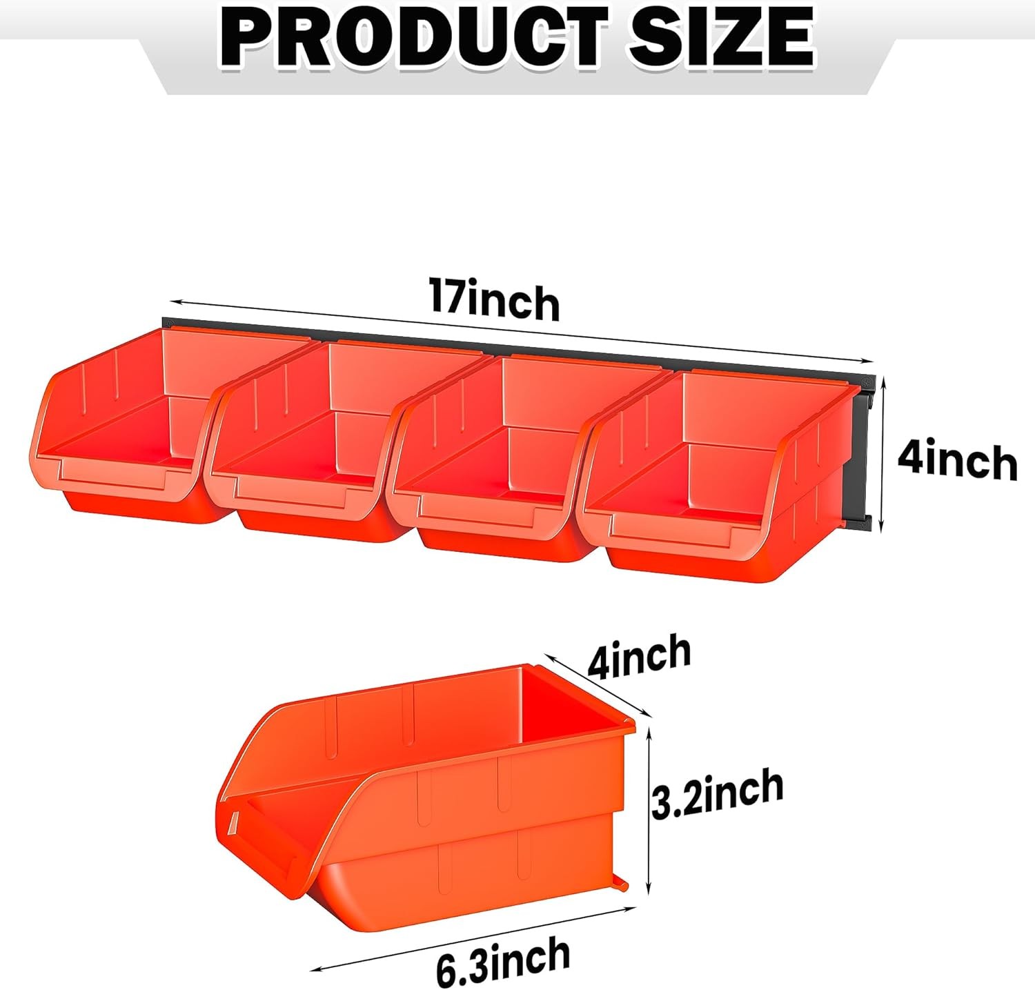 Ultrawall Wall Mounted Storage Bins, Plastic Hanging Storage Organizer Bins