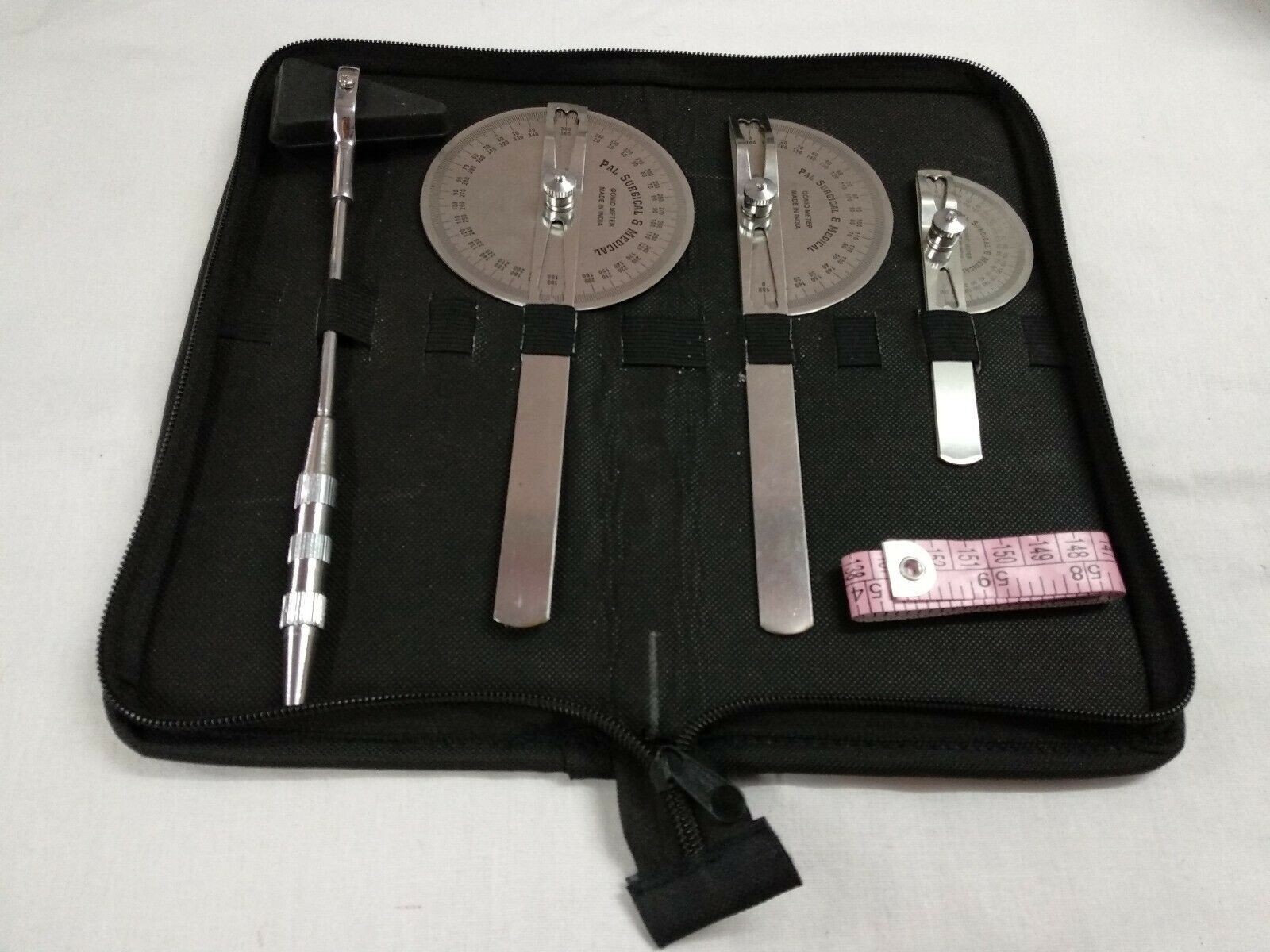 Goniometer Set of 3 Pcs Stainless Steel Hammer Measuring Tape