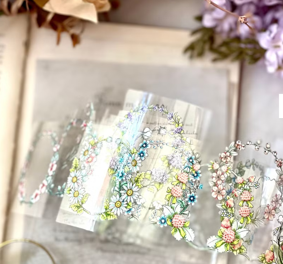 LadyF05 Summer Flowers-Cut Wreath PET Stickers SAMPLE LOOP