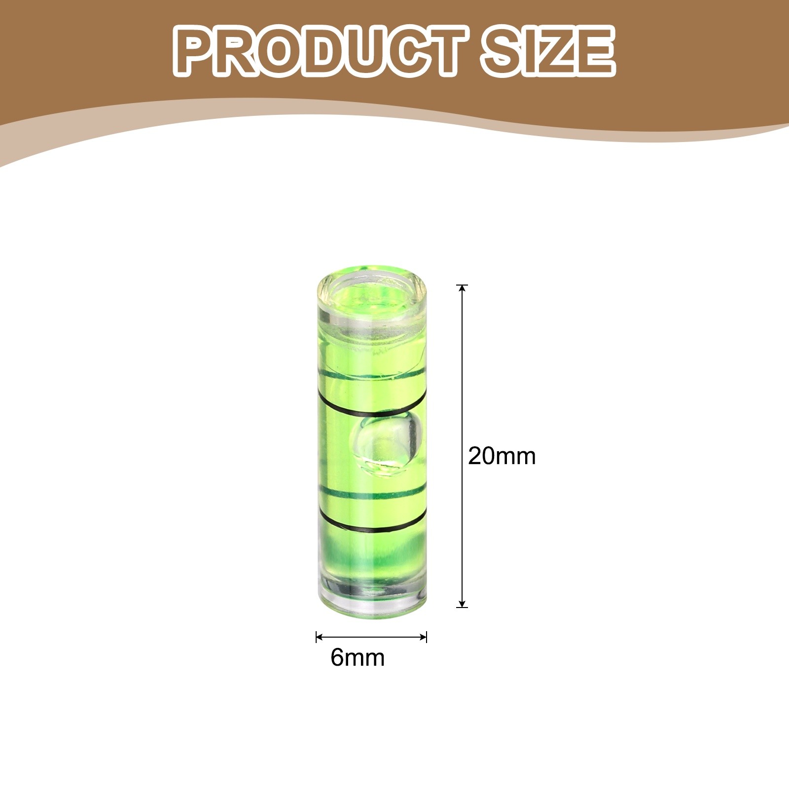 30pcs 20x6mm Small Cylindrical Bubble Level Vials Levels Measuring Tools