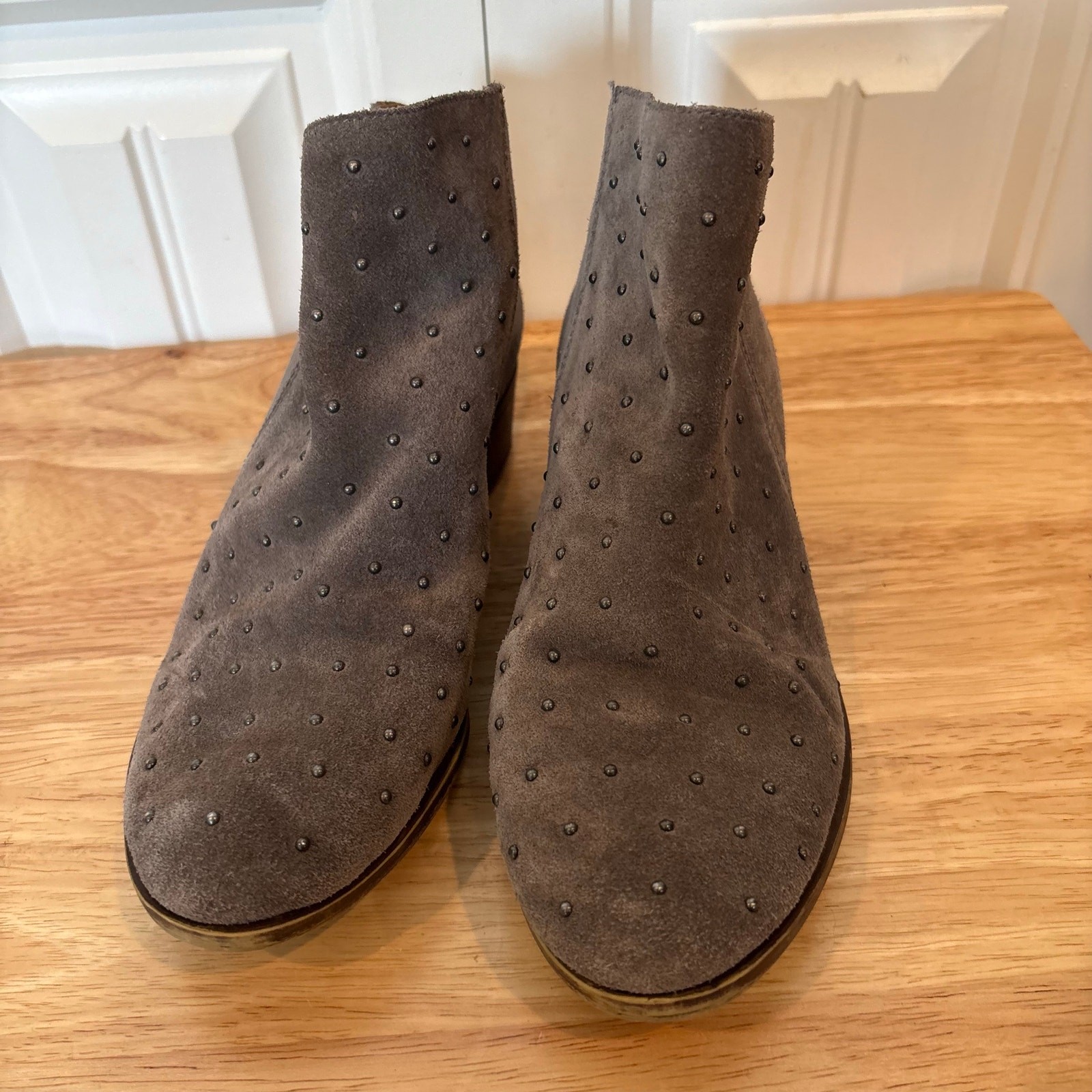 Lucky Breena Gray Studded Ankle Boots Size 6