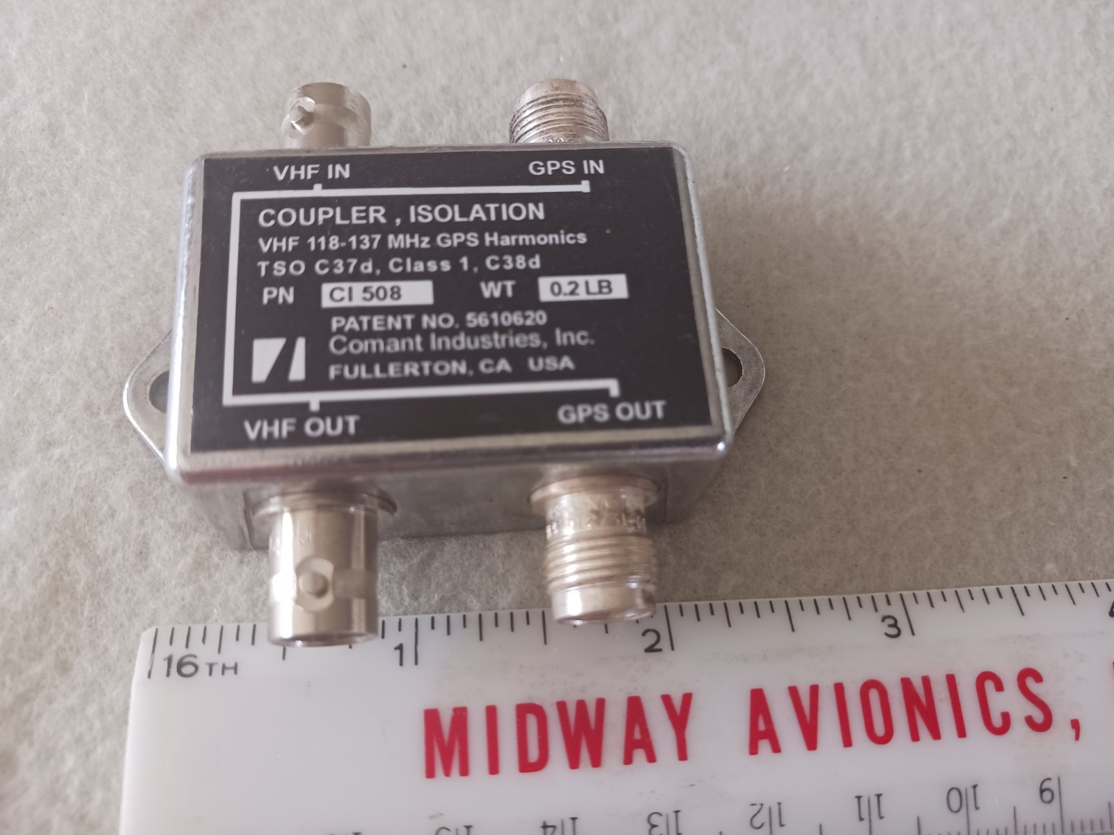 Comant CI-508 Com / GPS Coupler, Isolation