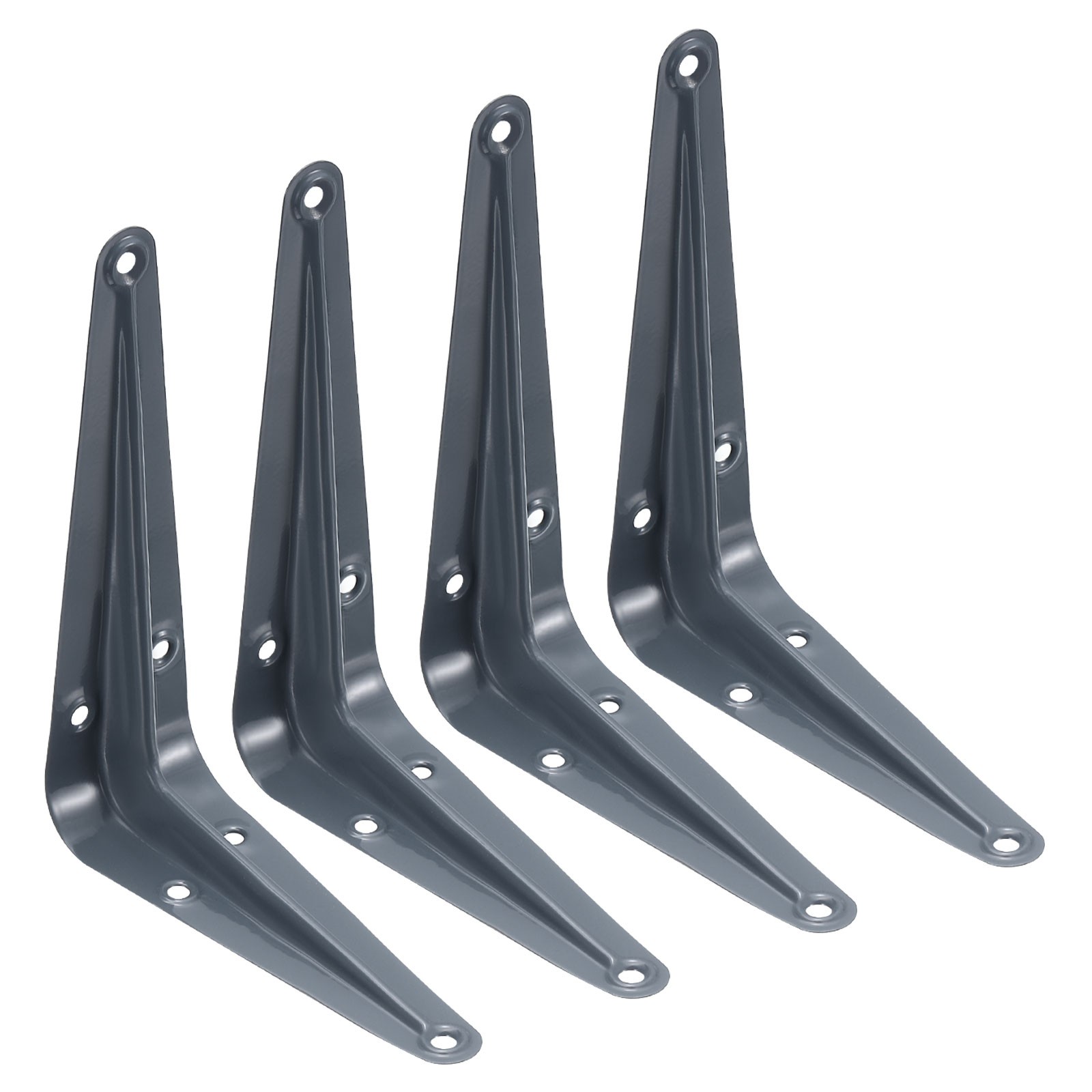 Shelf Brackets 4 x 5 Inch, 4Pcs Iron Metal Floating Shelf Bracket, Dark Gray