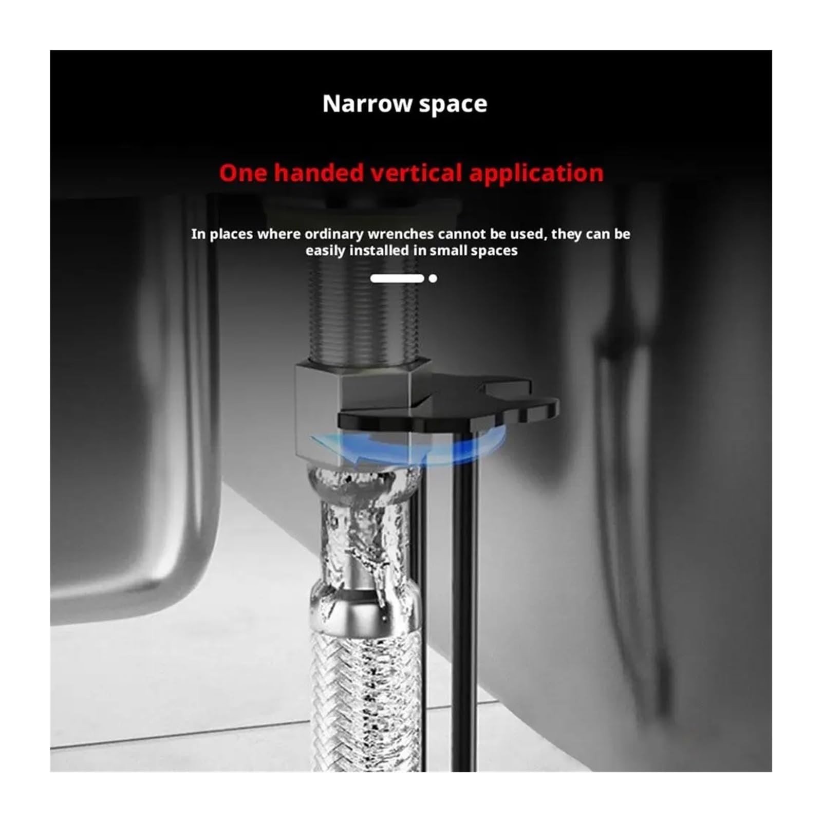 Professional Basin Wrench - Multi-Function Sink Faucet Install Tool Swivel He...