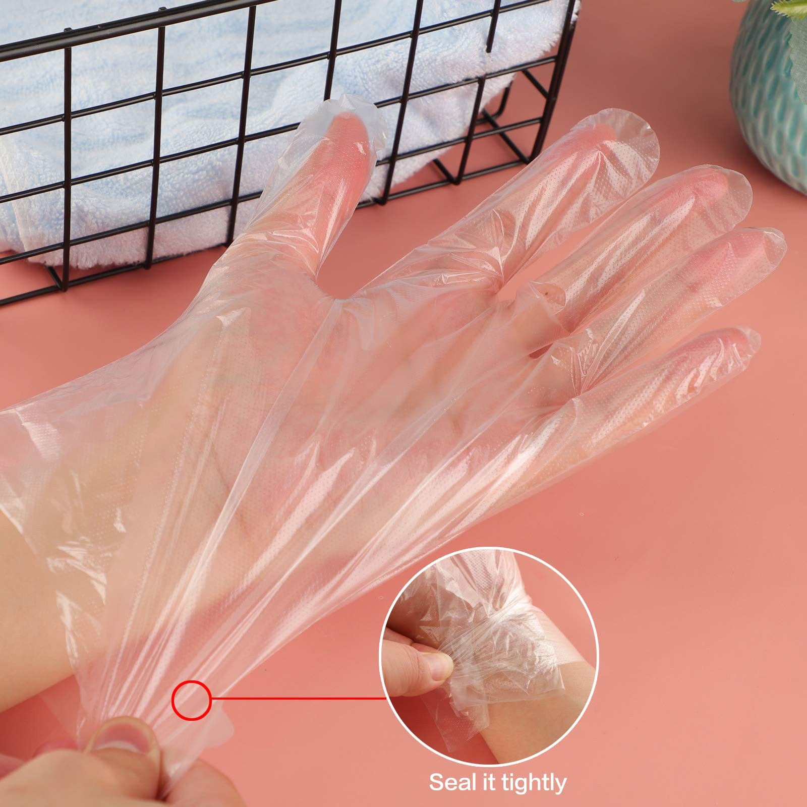 100pcs Paraffin Wax Bath Liners for Hand, Niubow Plastic Gloves, Clear