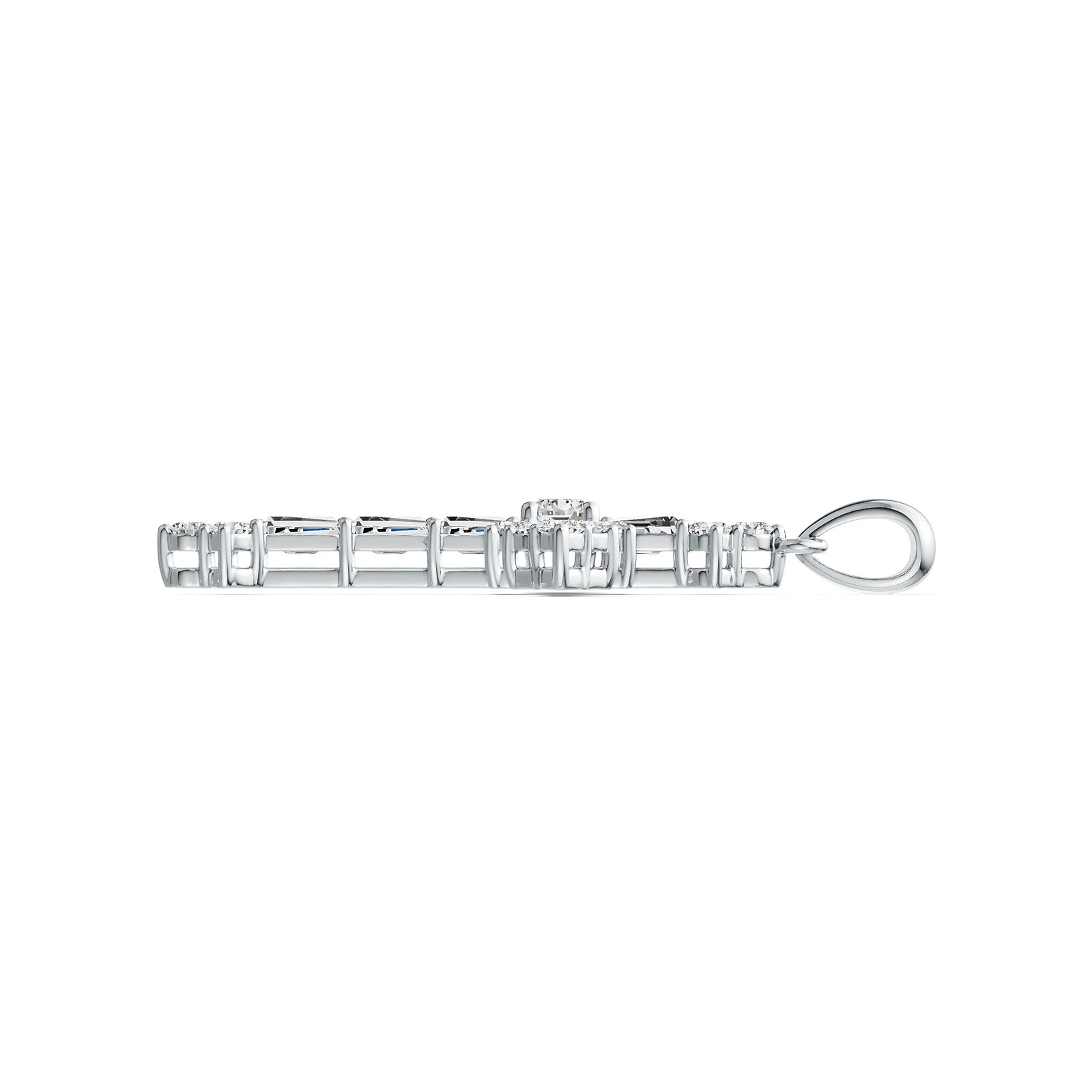 Sterling Silver Semi Mount Pendant Setting Round RD 4x4mm Cross Theme