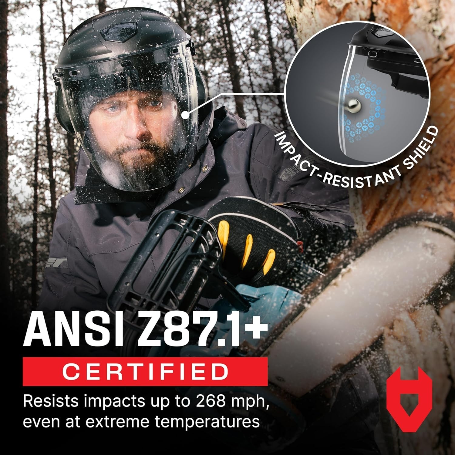 Clear Safety Face Shield for Work, Impact-Resistant, Adjustable