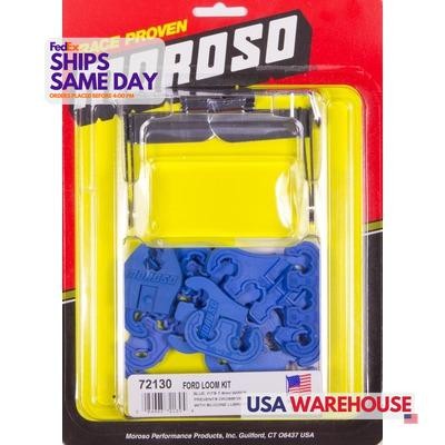 Moroso 72130, Kit Sbf Spark Plug Wire Loom Kit - Blue Performance Racing Parts