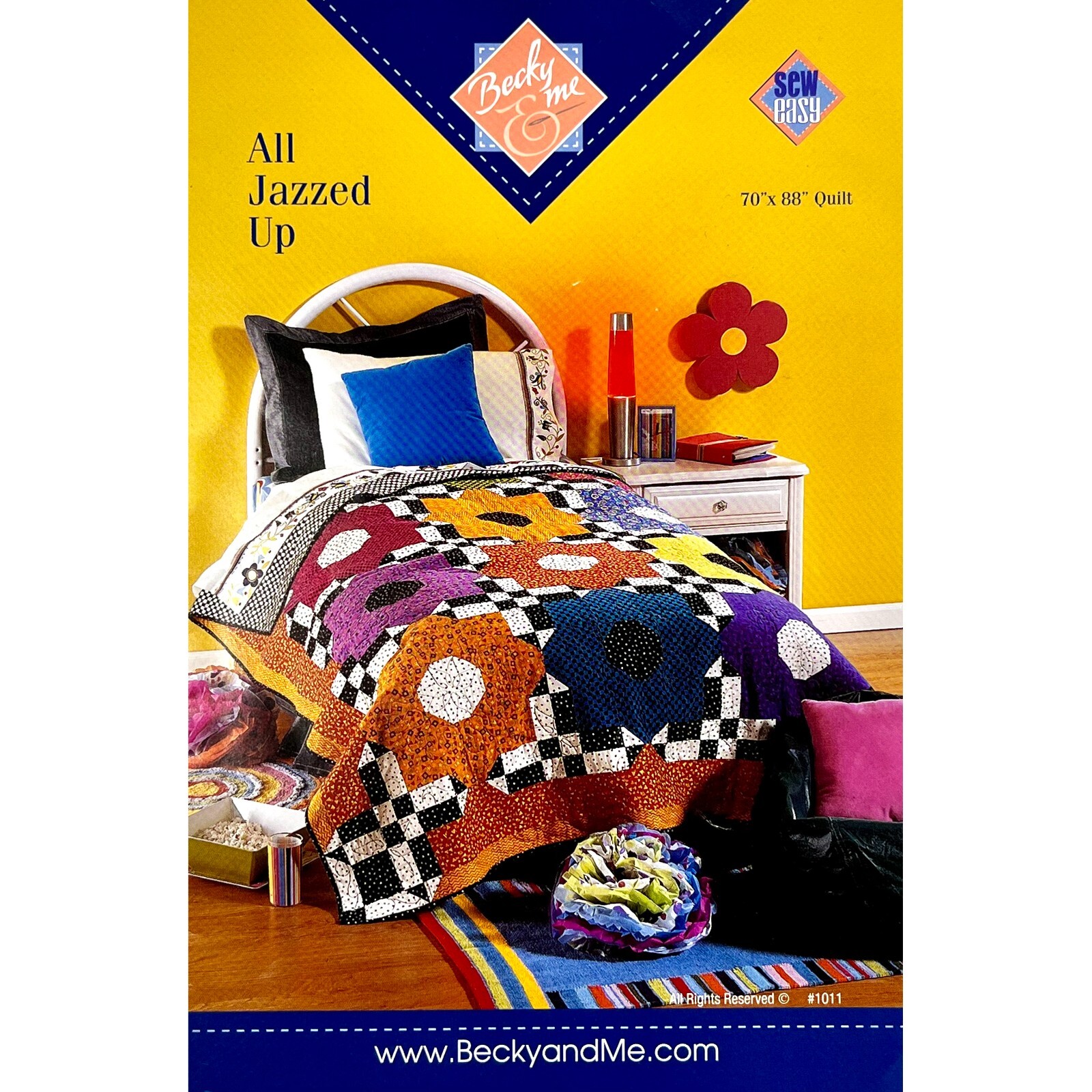 All Jazzed Up Quilt PATTERN 1011 Becky & Me Sew Easy Large Flower Quilt Pattern