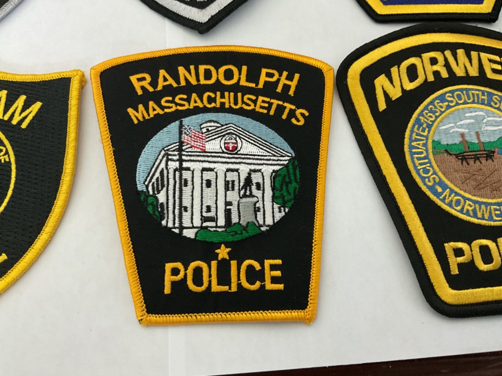 Massachusetts Police LawEnforcement collectable patches new full size 6 titles