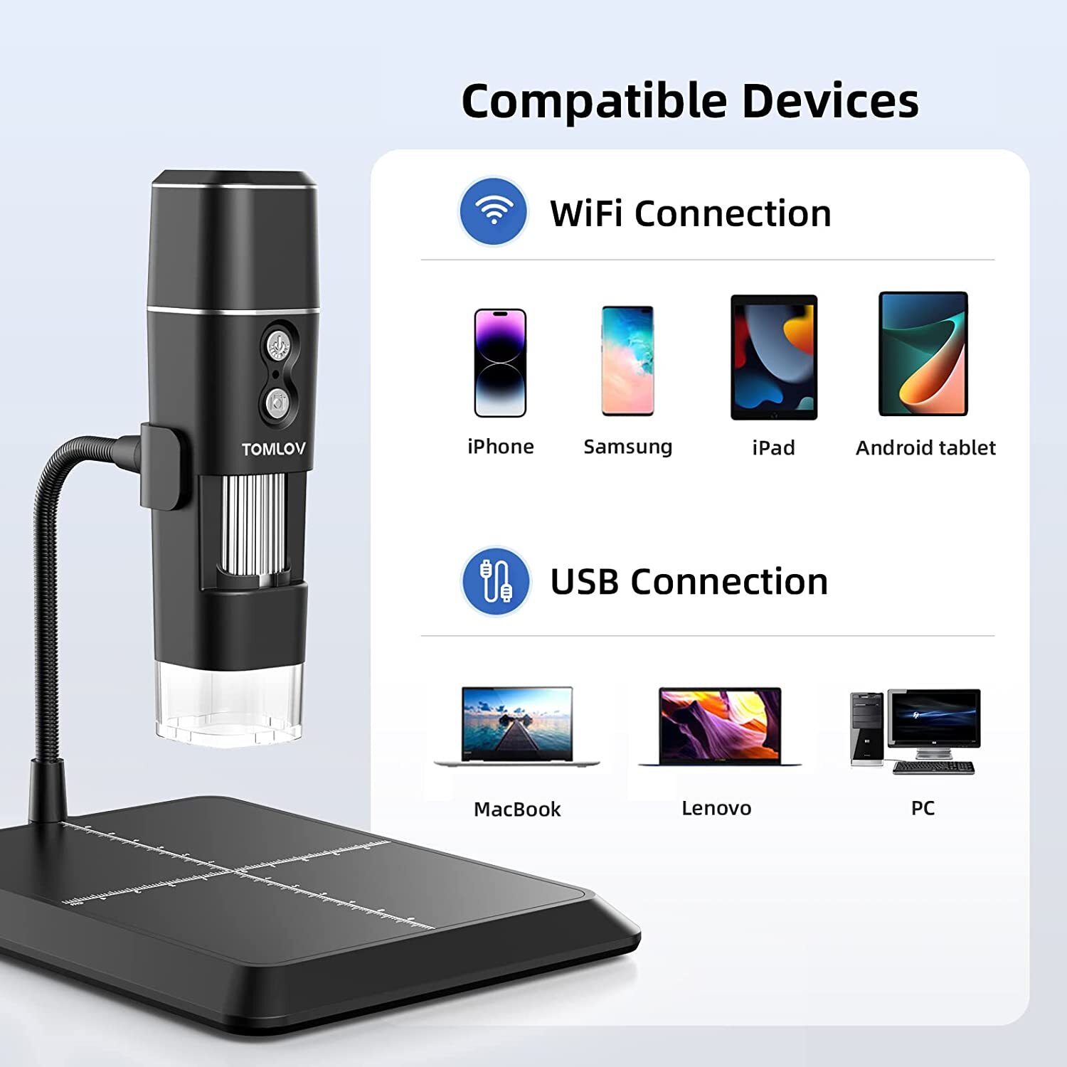 TOMLOV WiFi Wireless 1000X Digital Microscope Coin Magnifier Camera for iPhone