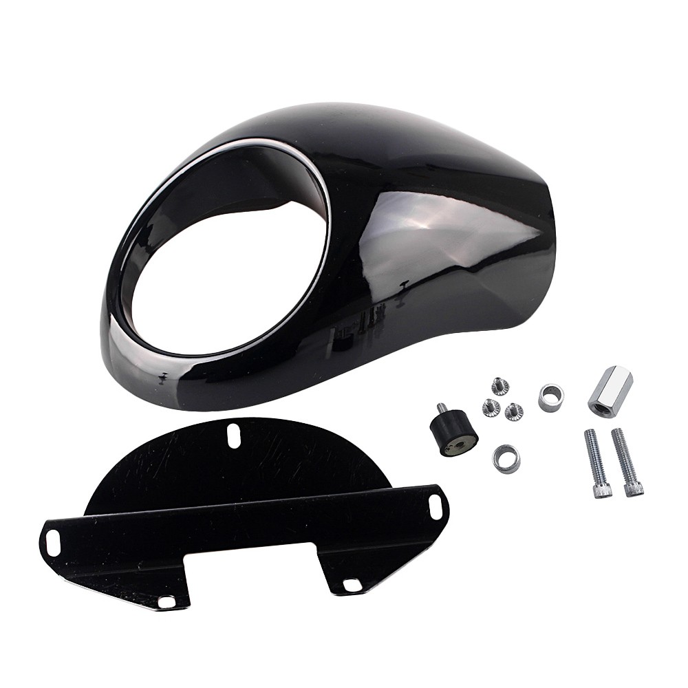 Fit Harley Sportster Dyna Glide 5-3/4" Headlight Cowl Fairing Mask Visor Cover