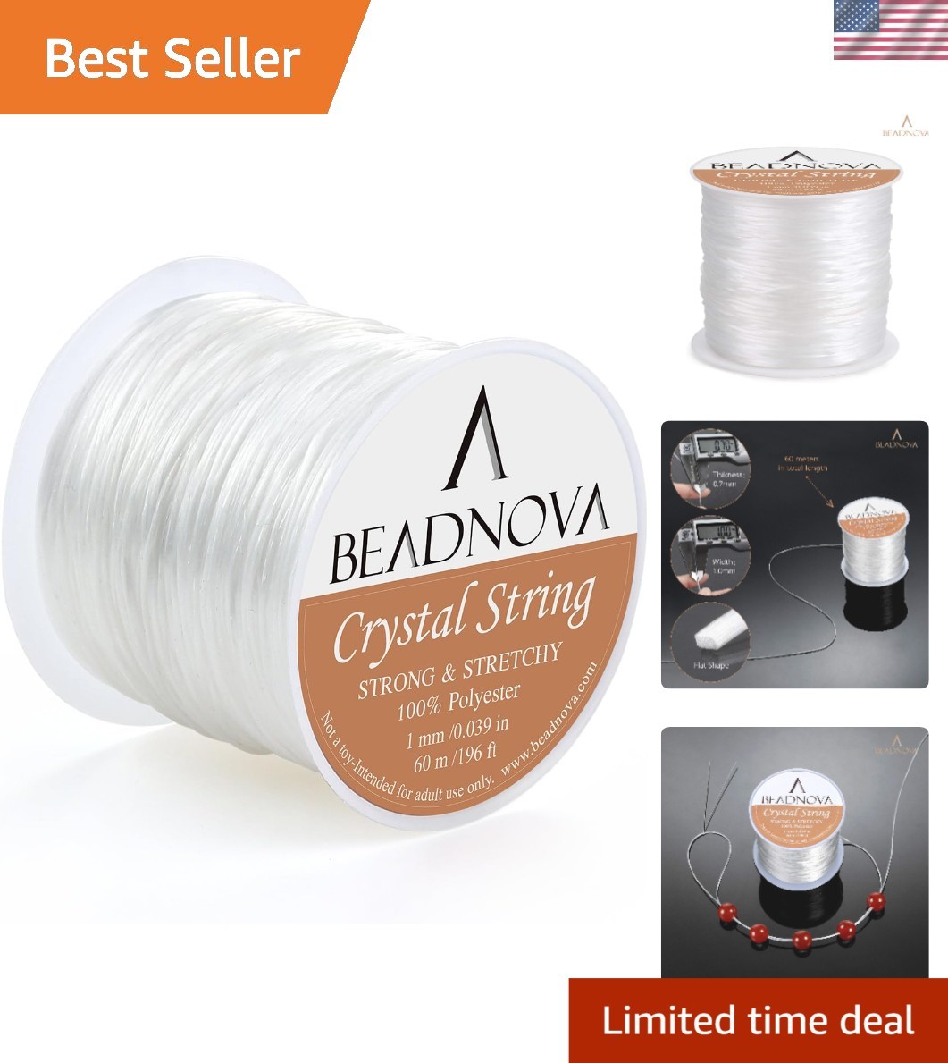 Superior Elastic 1mm Crystal String Cord 60m Roll for Creative Jewelry Making