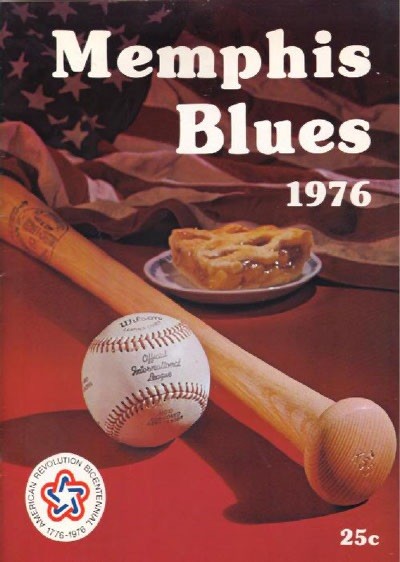 Memphis Blues Program Booklet 1976 Baseball Program Cover On 12x8in Metal Sign