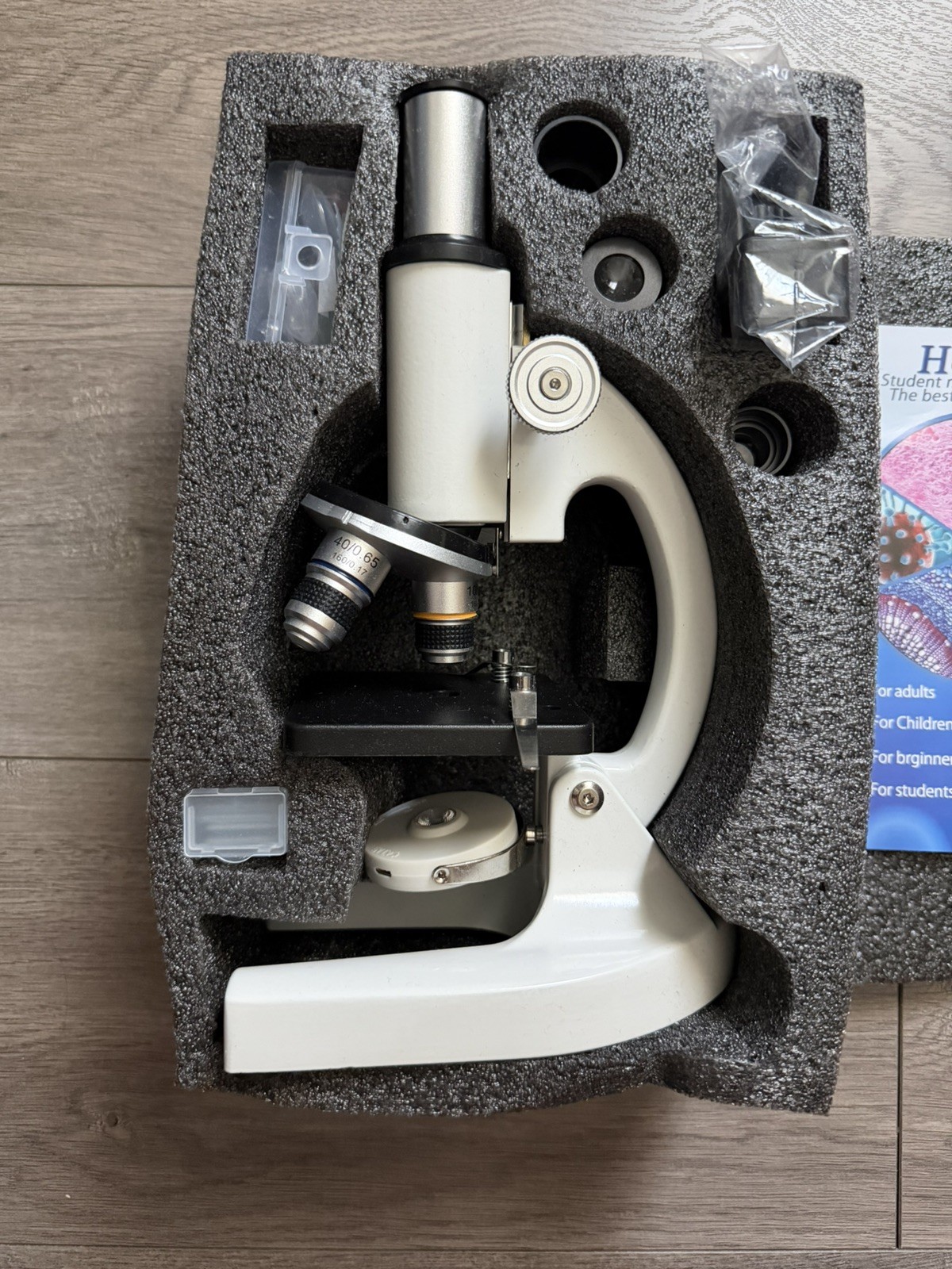 Herwicm 2000X Ultra Power School Lab Microscope - White