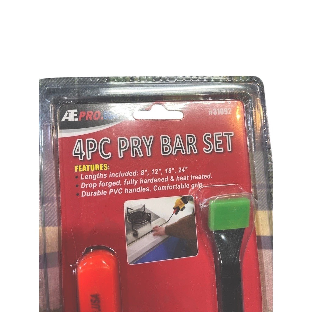 Tool Cache Pry Bar Set 4pc 8" 12" 18" 24" Hand Tools
