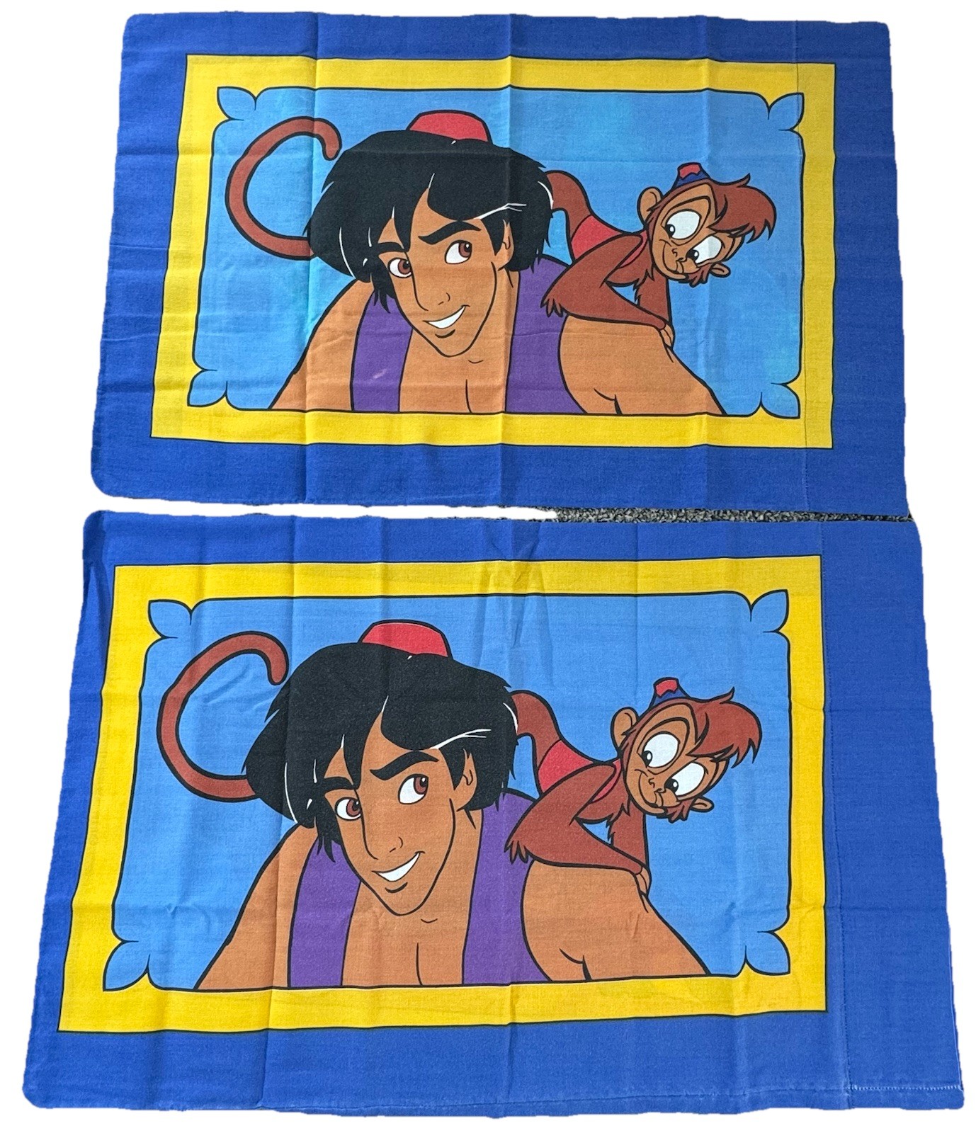 Disney’s Vintage 90’s Aladdin Pair of Standard Pillowcases Double Sided