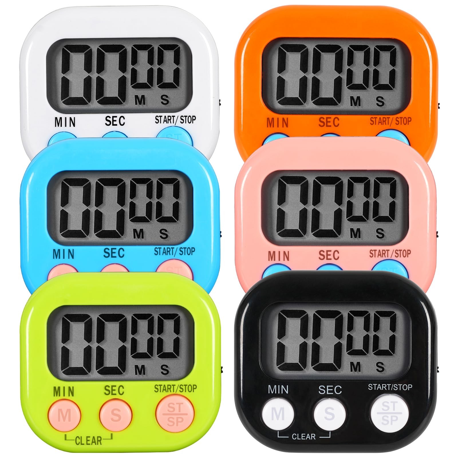 6 Pack Multi-Function Electronic Timer, Learning Management, Suitable for Kit...