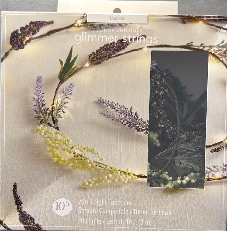 New! PIER 1 GLIMMER STRINGS 10 ft. Lavender Original 30 Lights Discontinued NIB