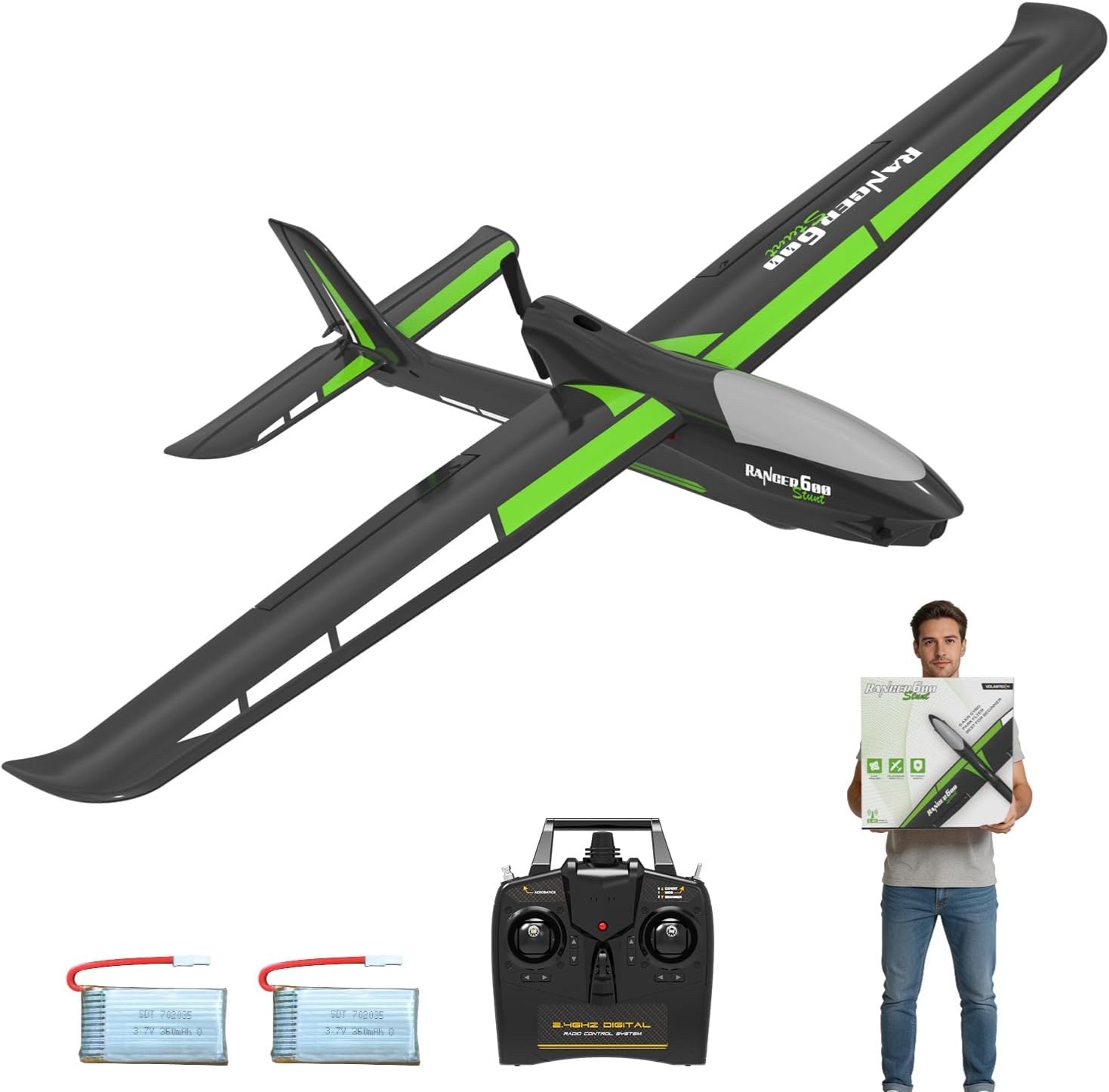 VOLANTEXRC RC Glider Plane Ranger600 Stunt 4 CH Remote Control Airplane RTF w...